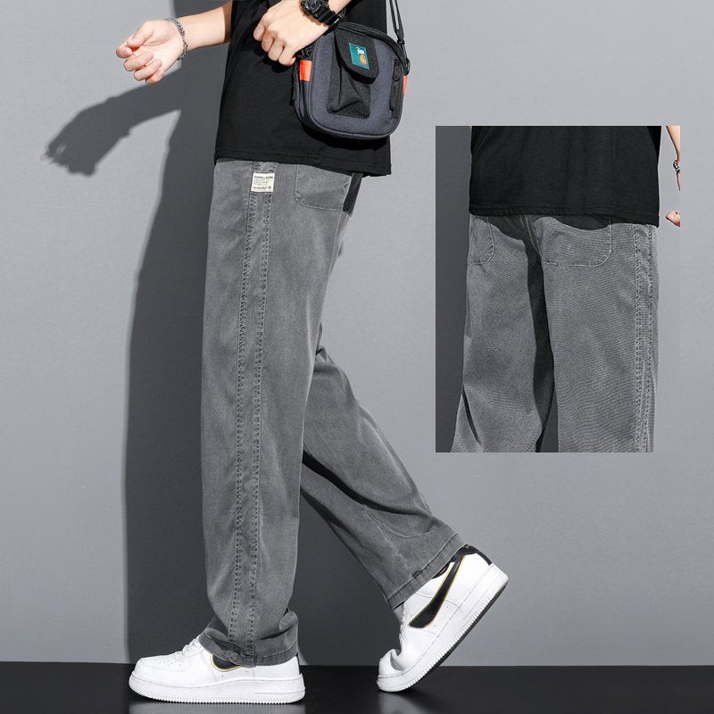 Soft Lyocell Straight Drawstring Pants
