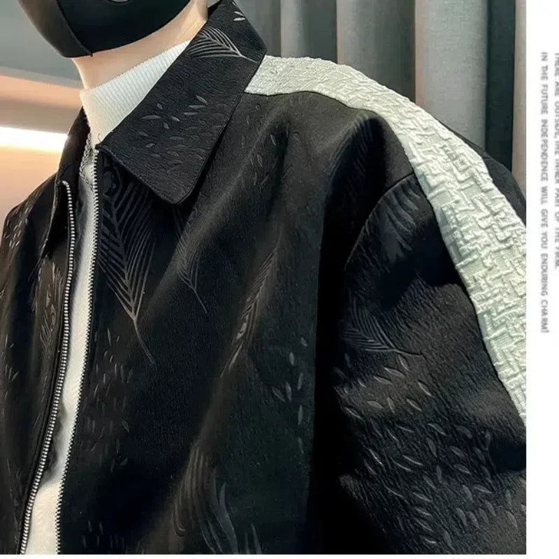 Stylish Spliced Zip-Up Jacket