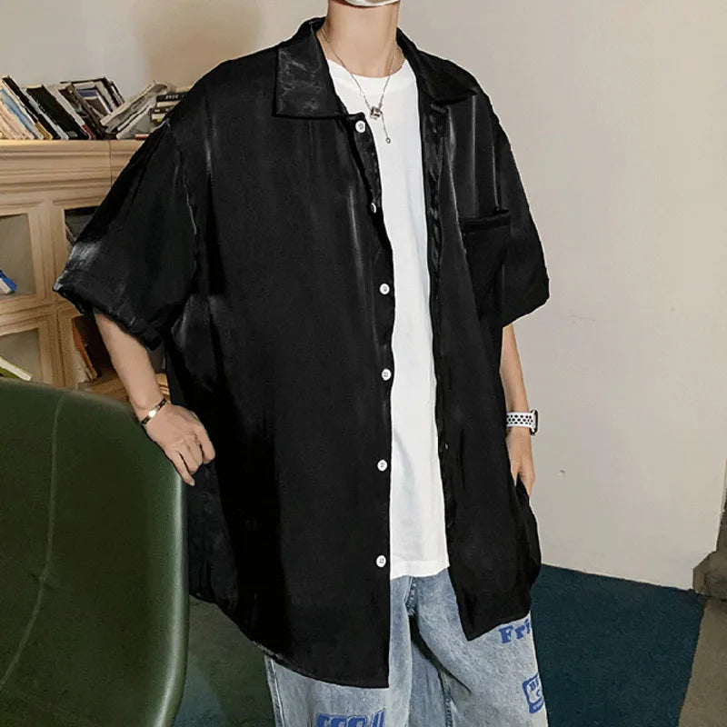 Reflective Design Solid Short Sleeved Shirt