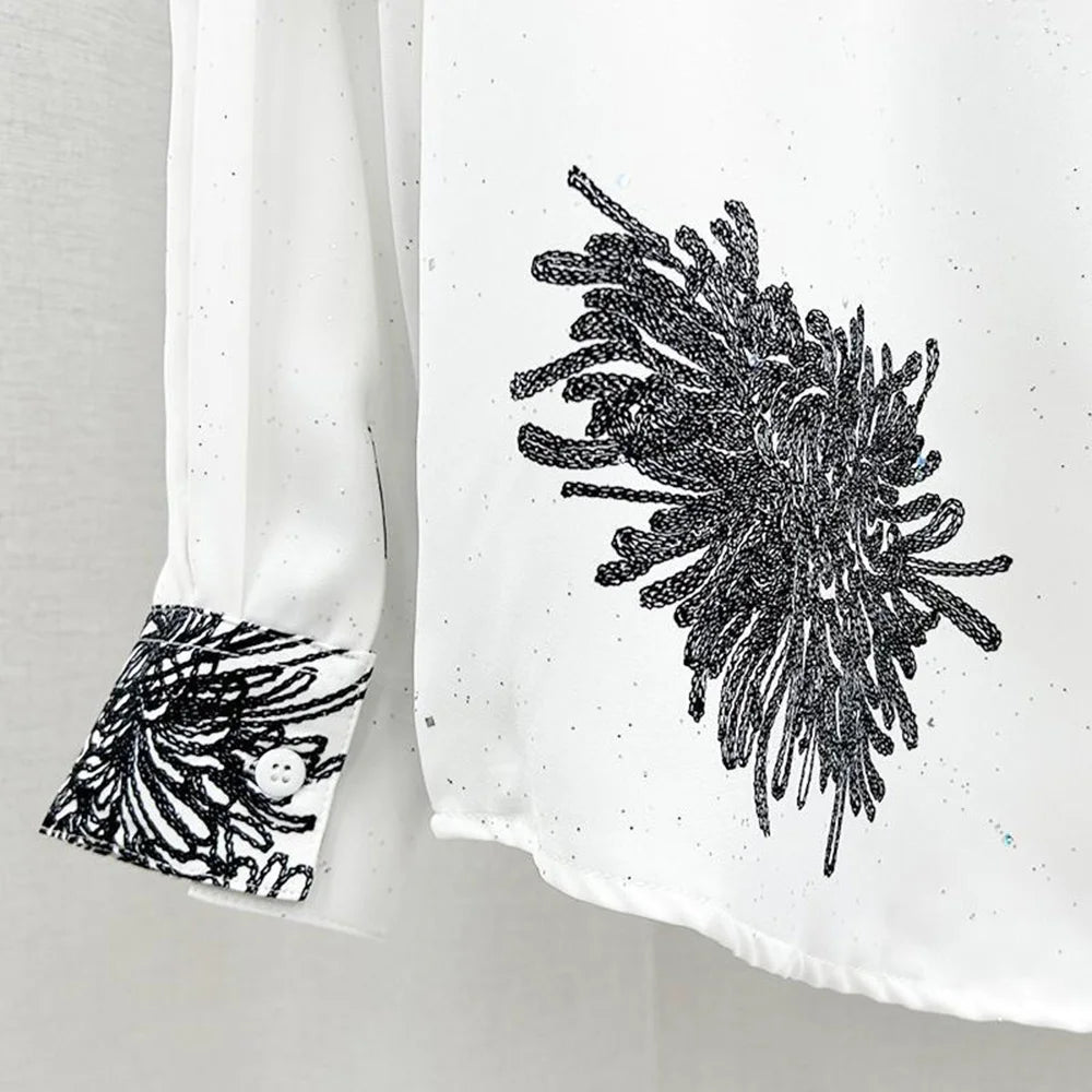 Solid Floral Sequin Starry Sky Shirt