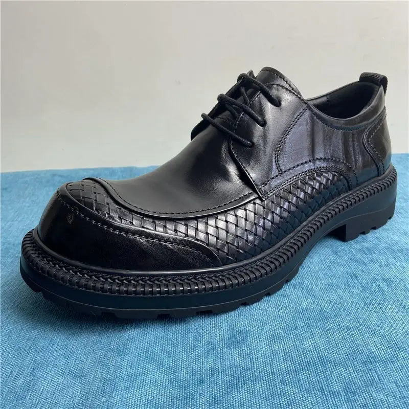 Classic Handwoven Panel Derby Shoes