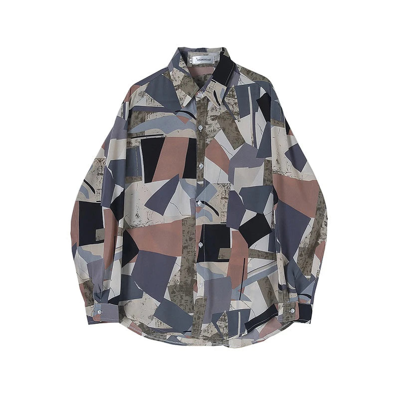 Abstract Printed Pattern Cotton Shirt