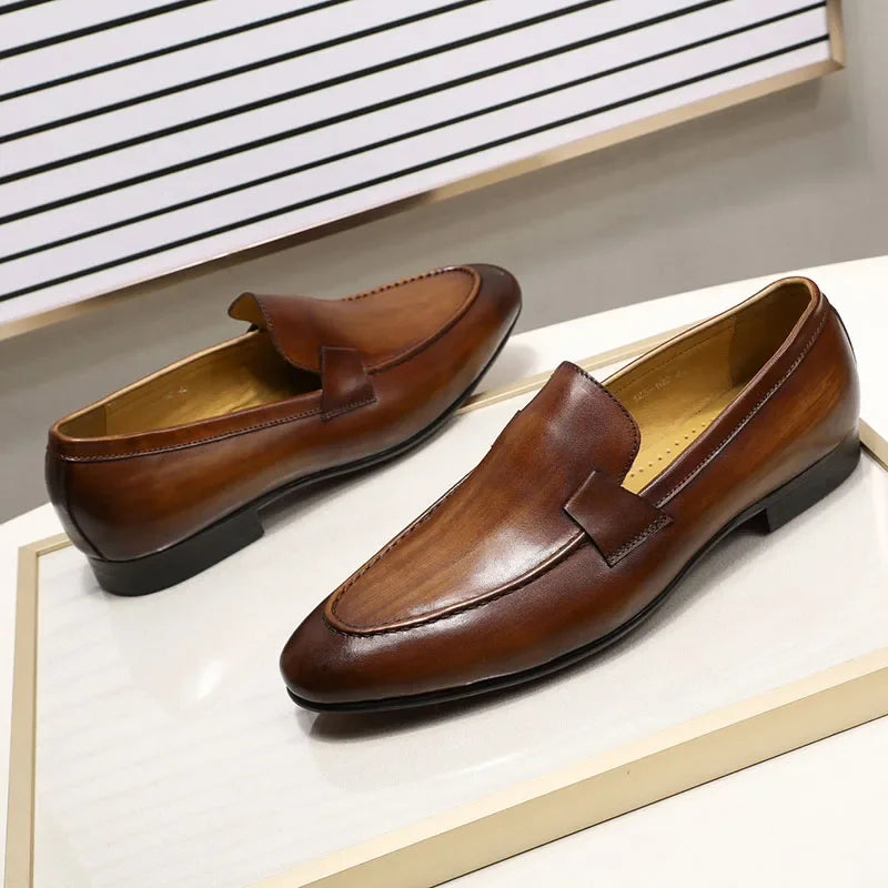Almond Toe Solid Classic Loafers