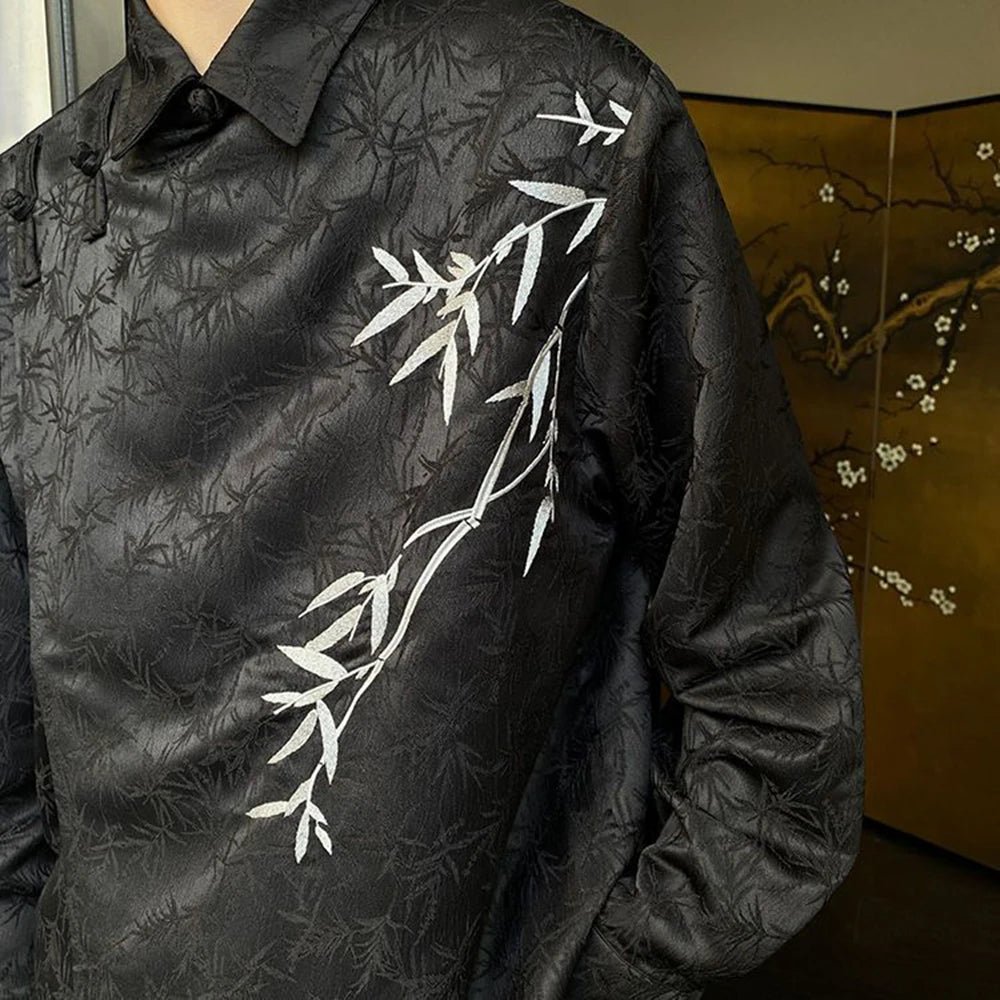 Vintage Chinese Jacquard Embroidered Shirt