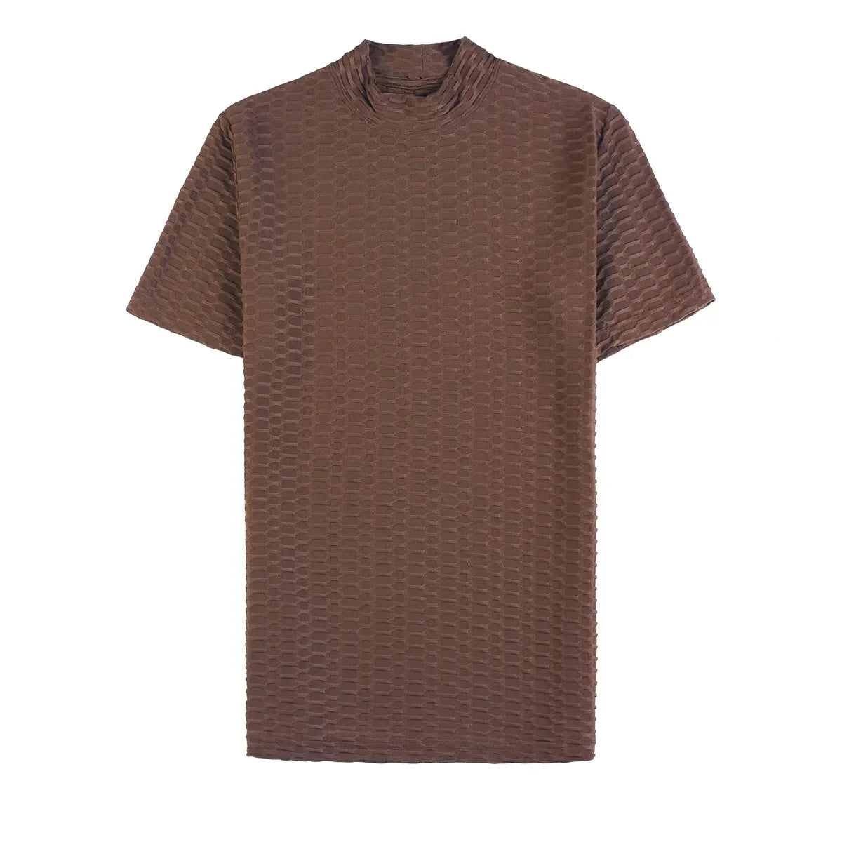 Half High Collar Slim Fit Casual Tee