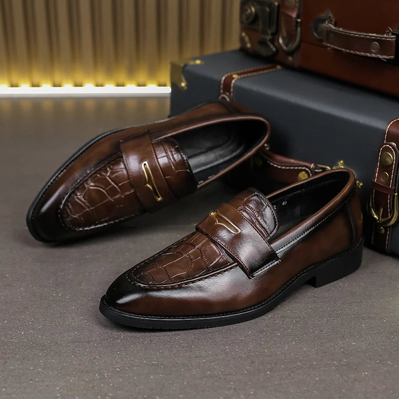 Handmade PU Leather Casual Loafers