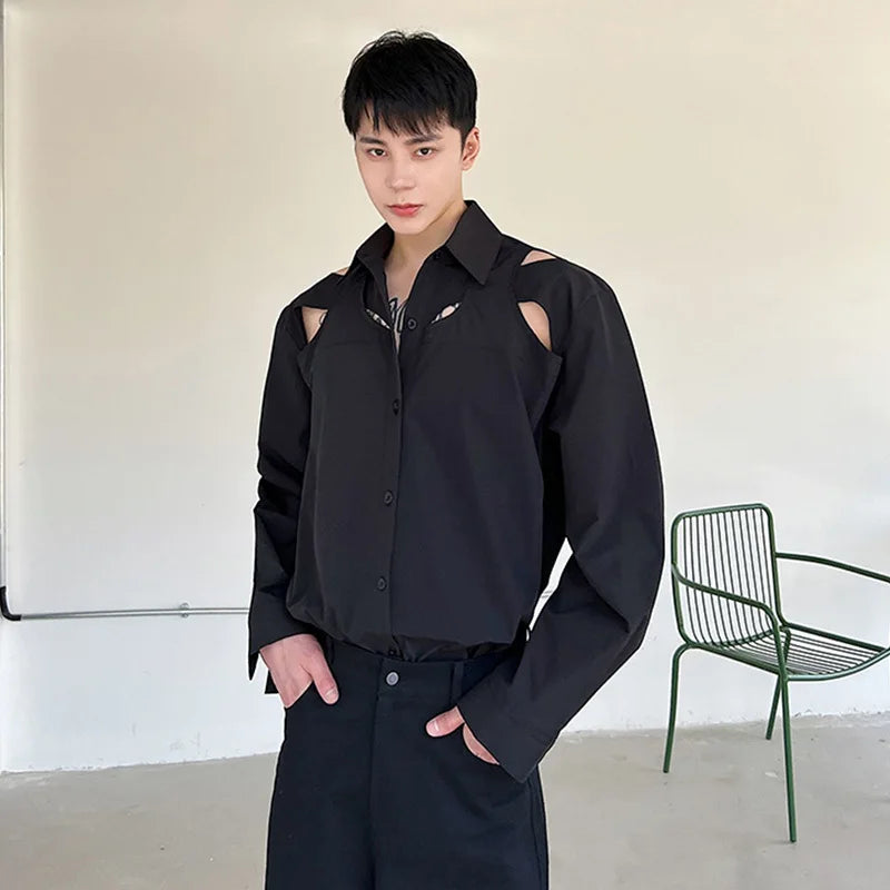 Hollow Out Design Long Sleeved Shirt