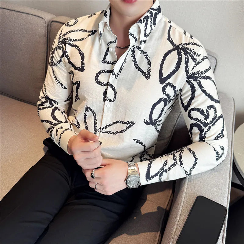 Breathable Floral Printed Men's Shirt