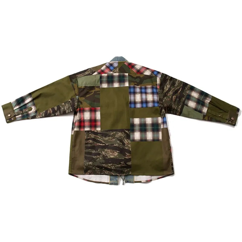 Plaid Patchwork Streetwear Jacket