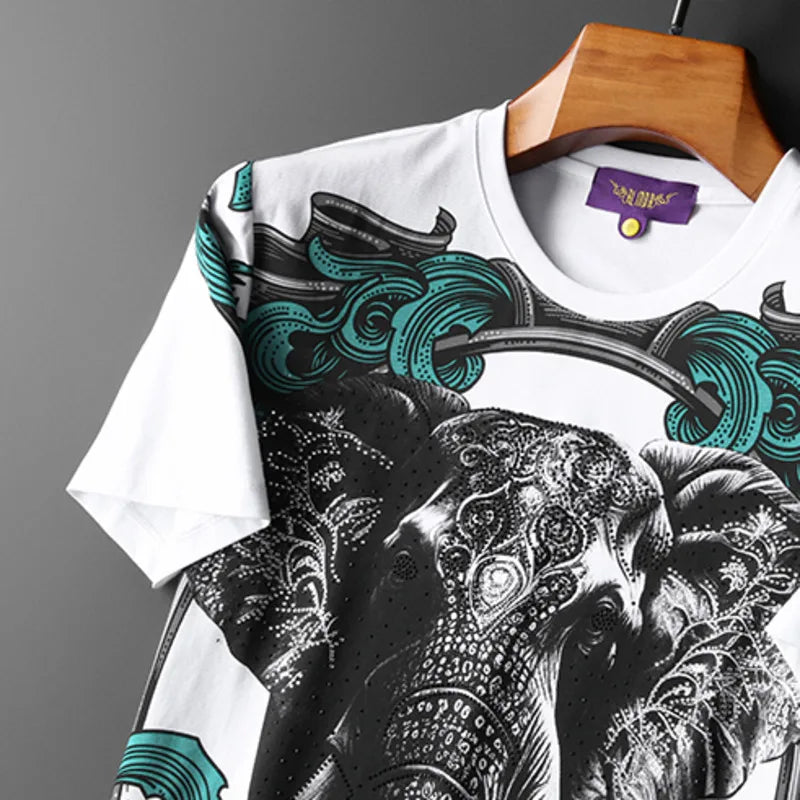 Elephant Full Print Broadcloth T-Shirt