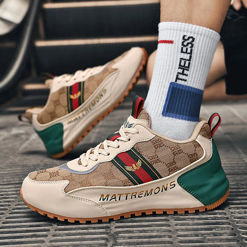 Geometric Pattern Height Increasing Sneakers