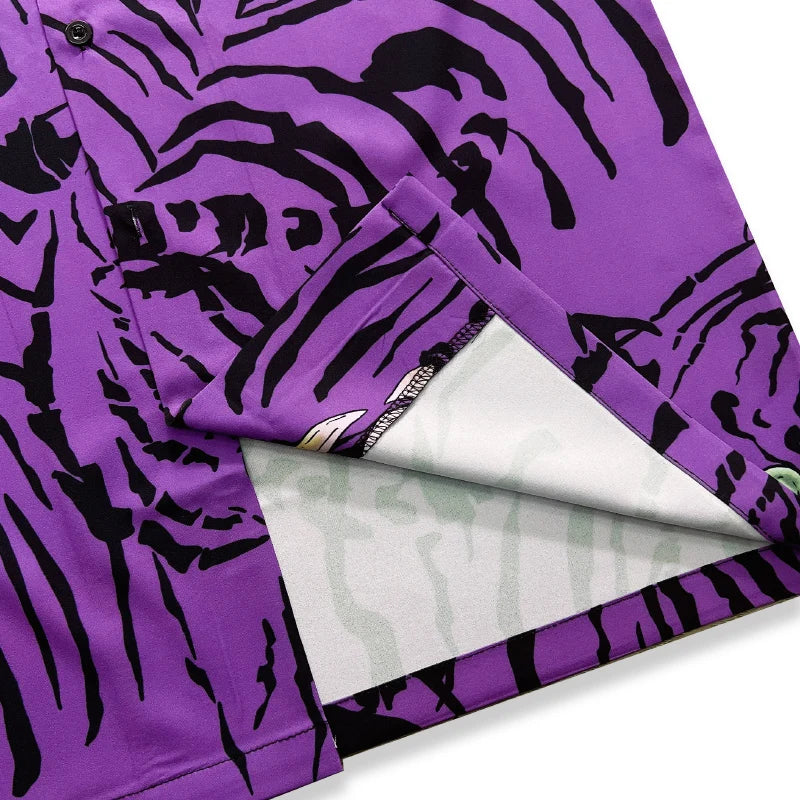 Dark Purple Tiger Hawaiian Shirt