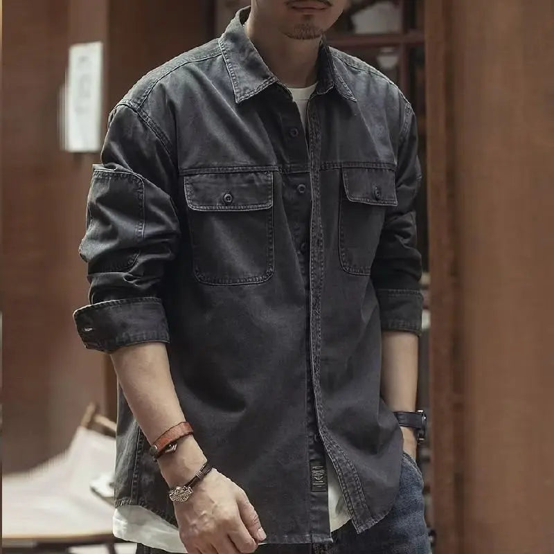 Retro Long Sleeves Trendy Loose Shirt