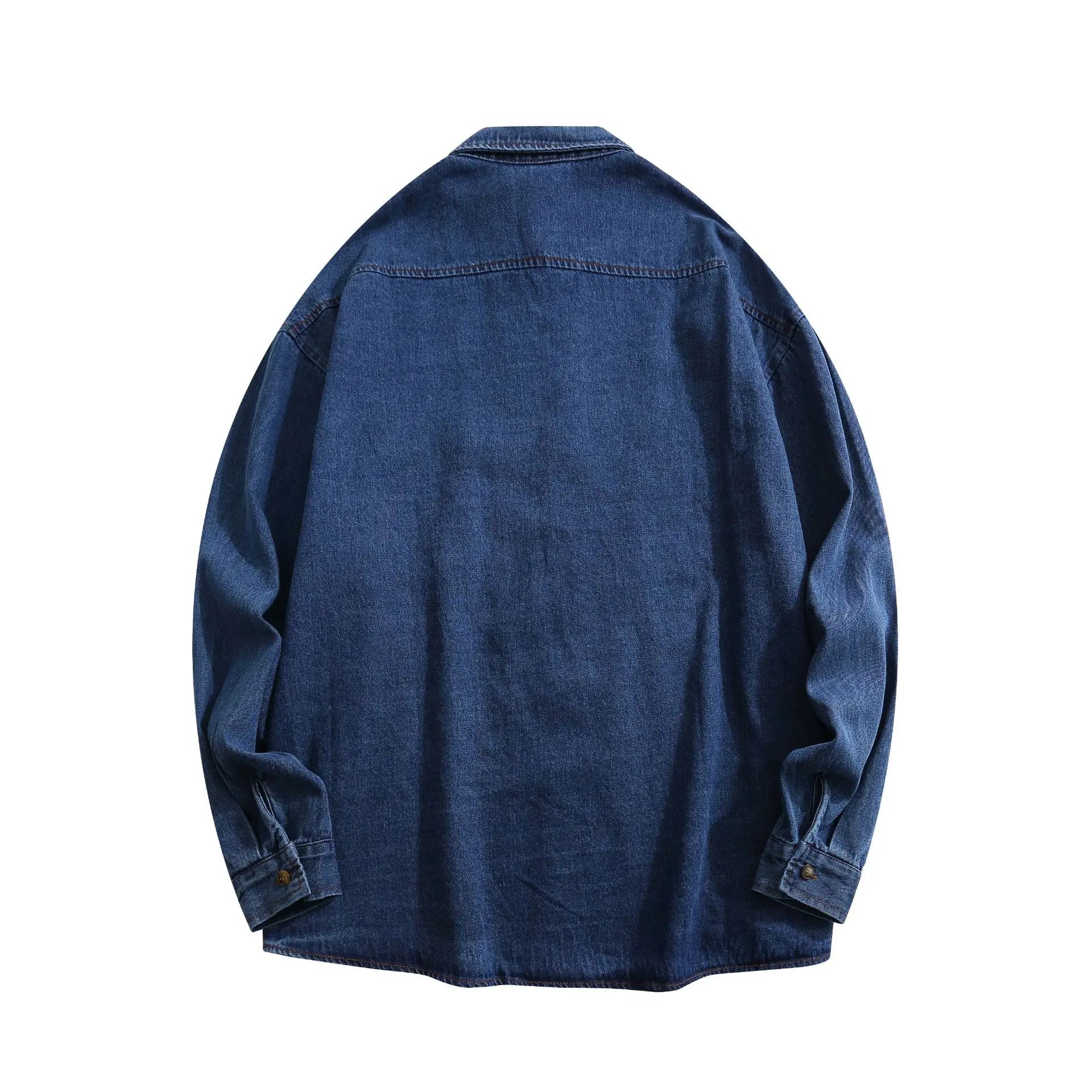 Denim Cat Embroidered Loose Shirt