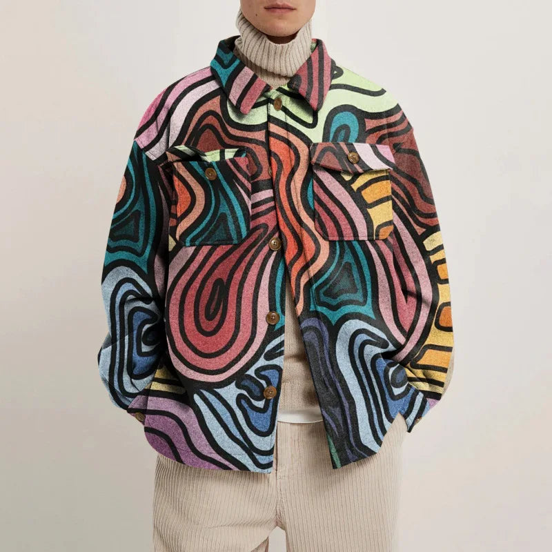 Casual Printed Pattern Men's Jacket