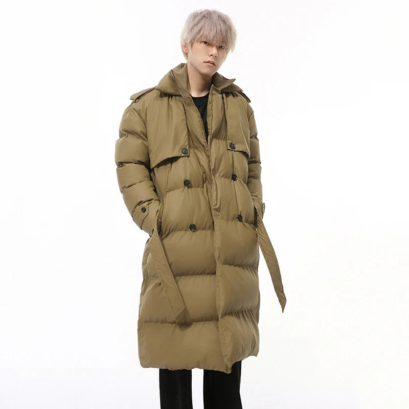 Double Button Zipper Men's Padded Coat