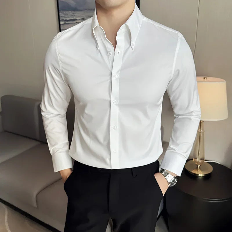 Smart Casual Solid Slim-Fit Shirt