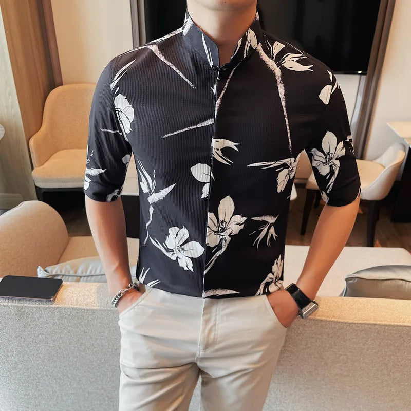 Floral Medium Sleeved Casual Shirt