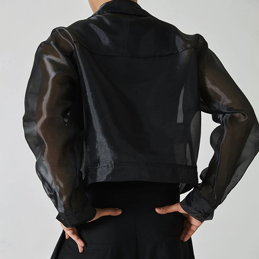 Sexy Mesh See-Through Zipper Jacket