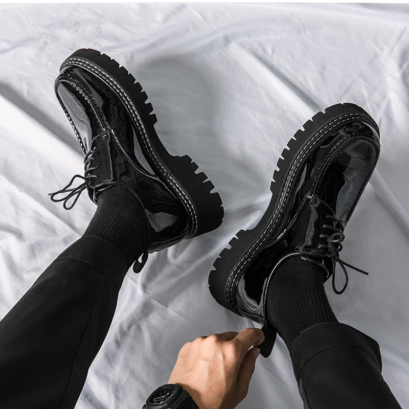 Platform Thick-Soled Black Formal Shoes