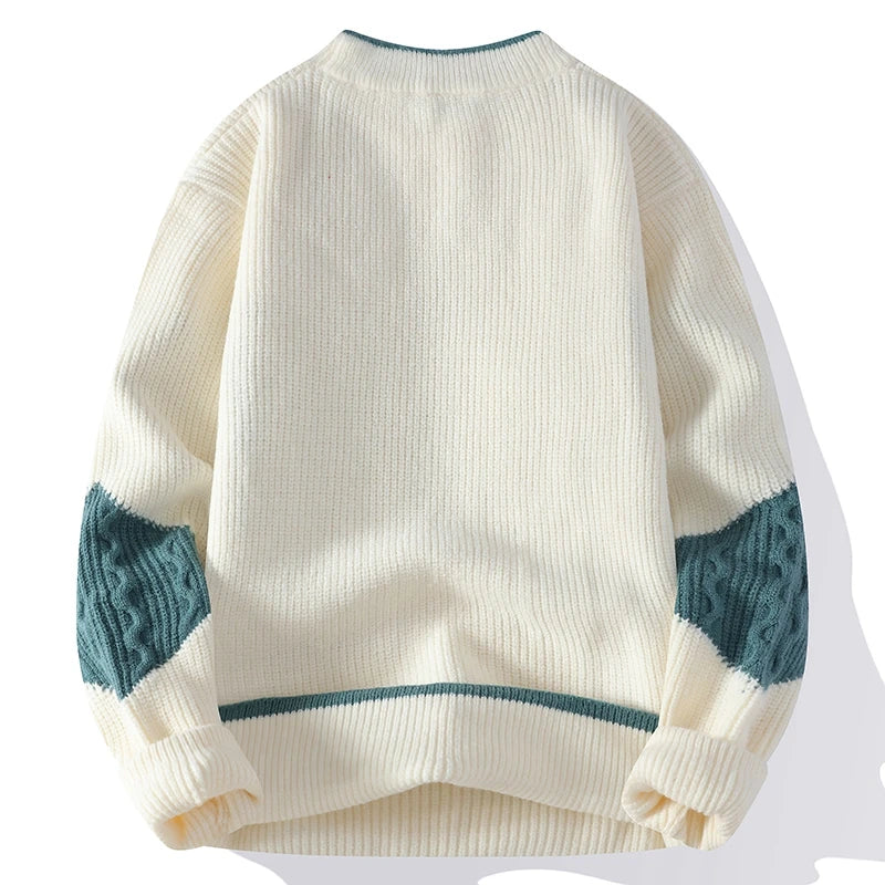 Multicolor O-Neck Knitted Fashion Sweater