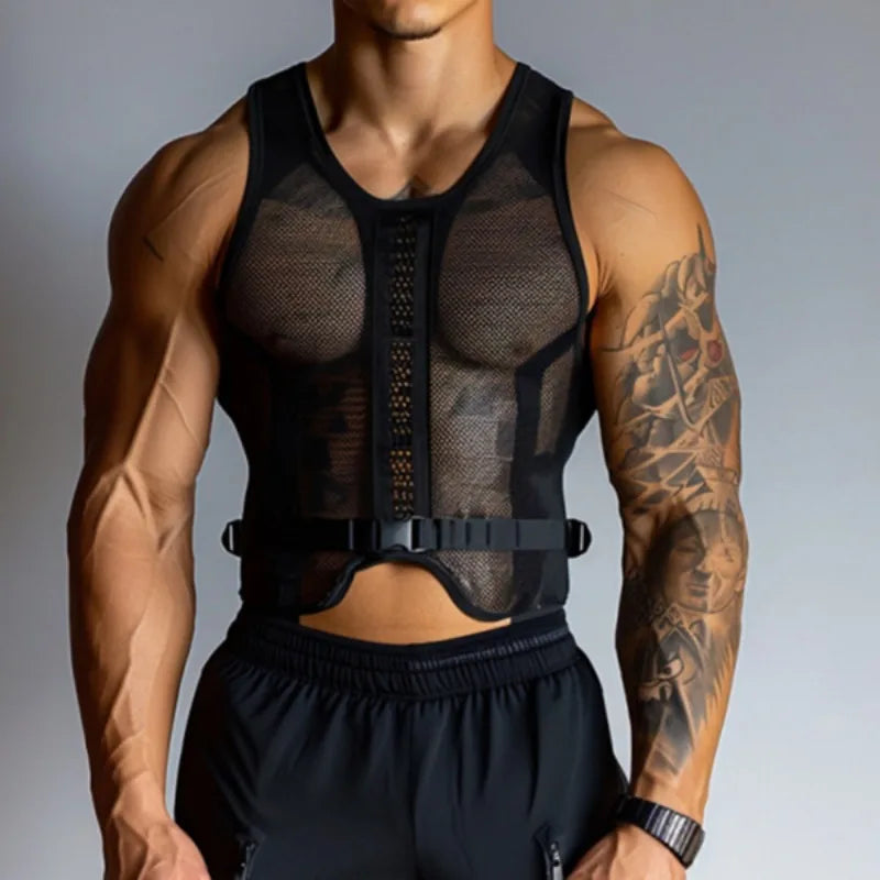 Sexy Mesh Breathable Sports Vest