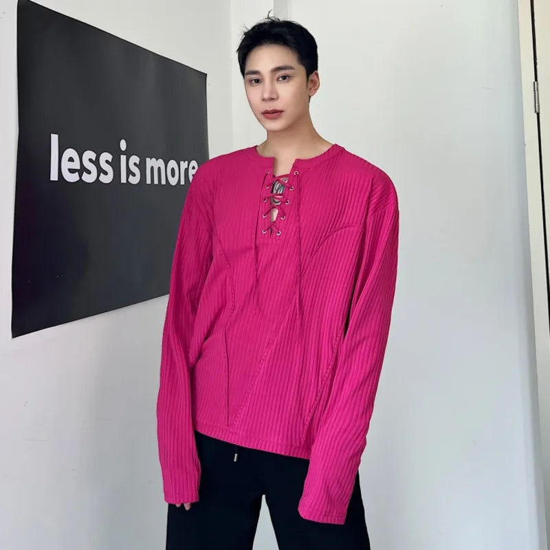 Loose Drawstring Long Sleeve T-Shirt