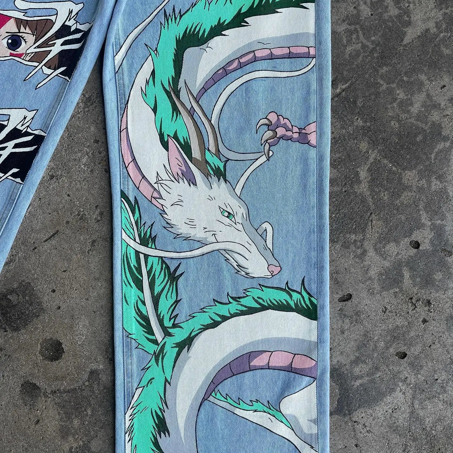 Harajuku Anime Graphic Printed Jeans