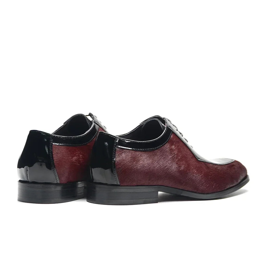 Maroon Horsehair Genuine Leather Shoes