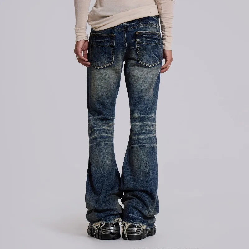 Y2K Mid Blue Washed Flare Jeans
