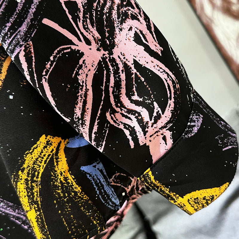 Graffiti Flower Lightweight Summer Shirt