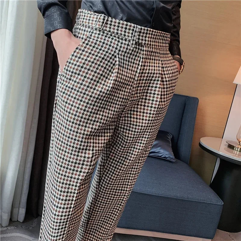 Plaid Neapolitan High Waist Pants