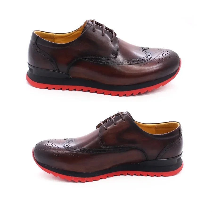 Wingtip Leather Brogue Style Shoes