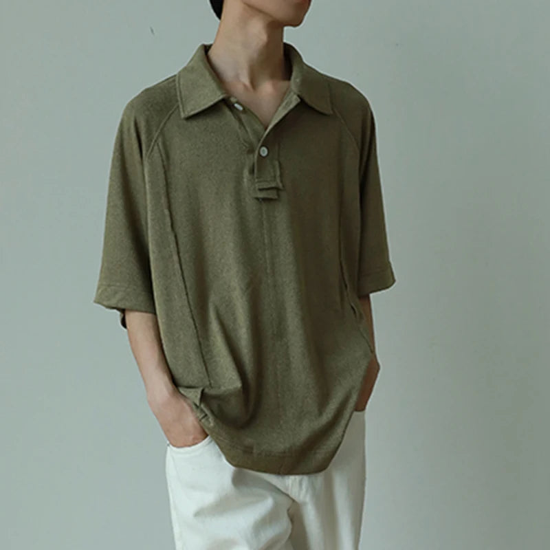 Solid Color Loose Men's Polo Shirt