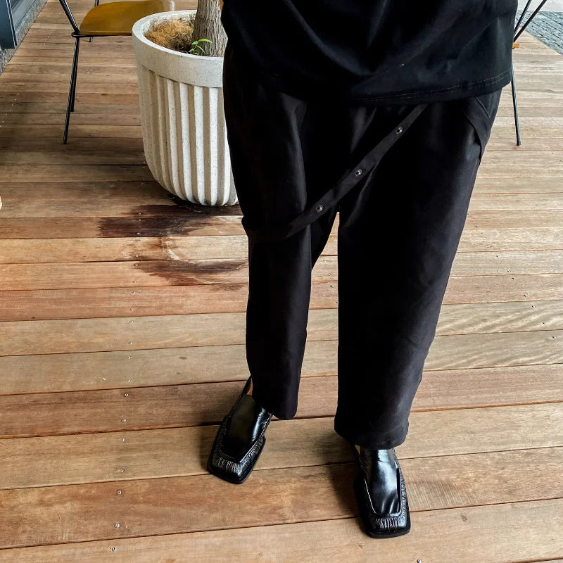 Black Soft Cowhide Square Toe Loafers