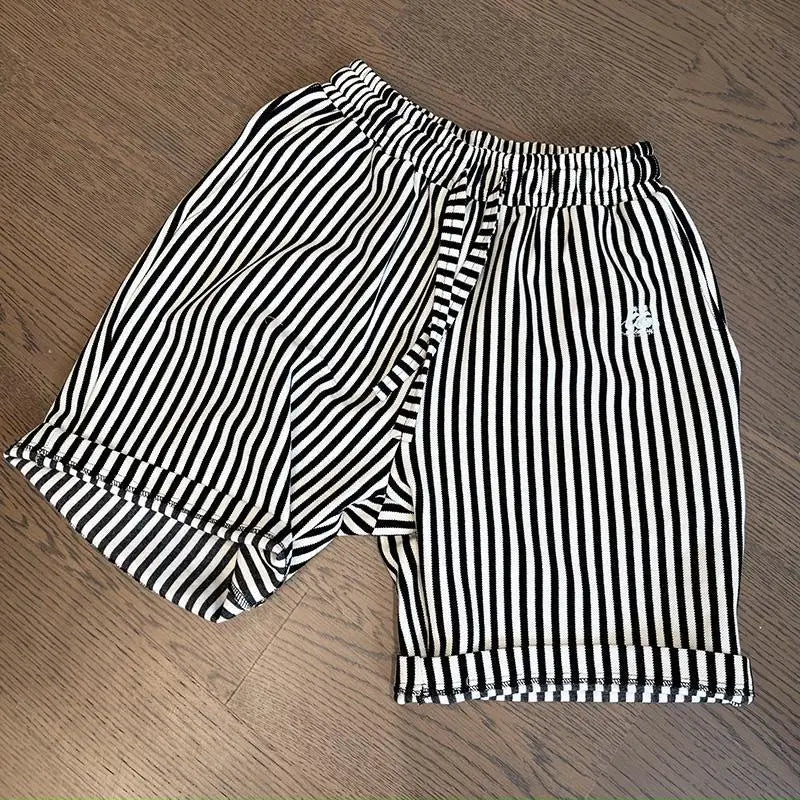 Vertical Stripes Summer Loose Casual Shorts