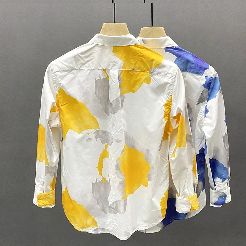 Printed Pattern Turn-Down Collar Fashion Shirt