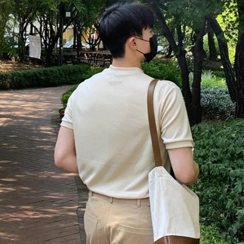 Casual V-neck Solid Color Chic T-Shirt