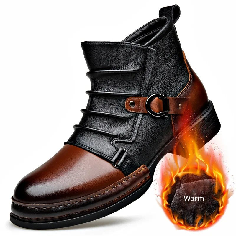 Retro Zipper Motorcycle Men's Boots