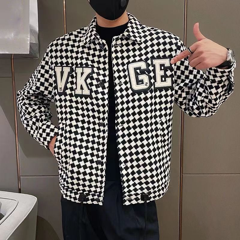 Plaid Pattern Multi-Pockets Jacket