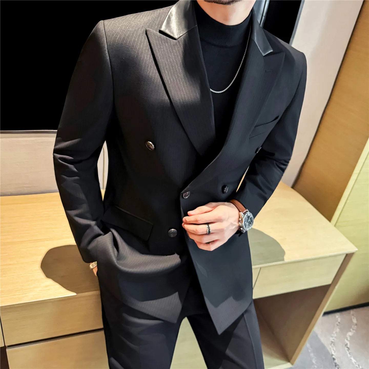 Double-Breasted Structured Blazer