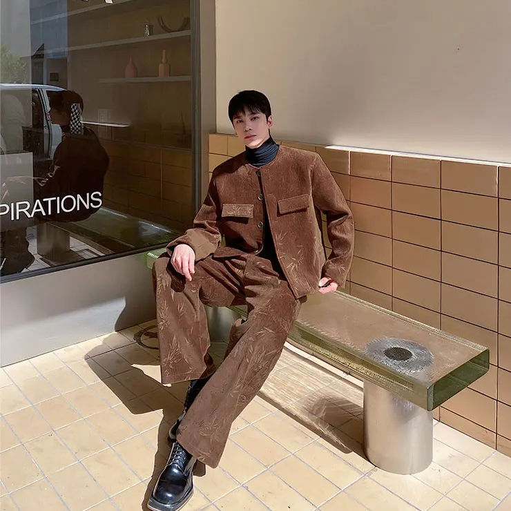 Woolen Thickened Jacket Pants Set