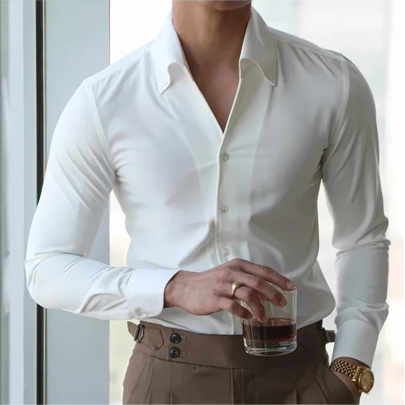 Wrinkle-Free Slim-Fit Solid Men's Shirt