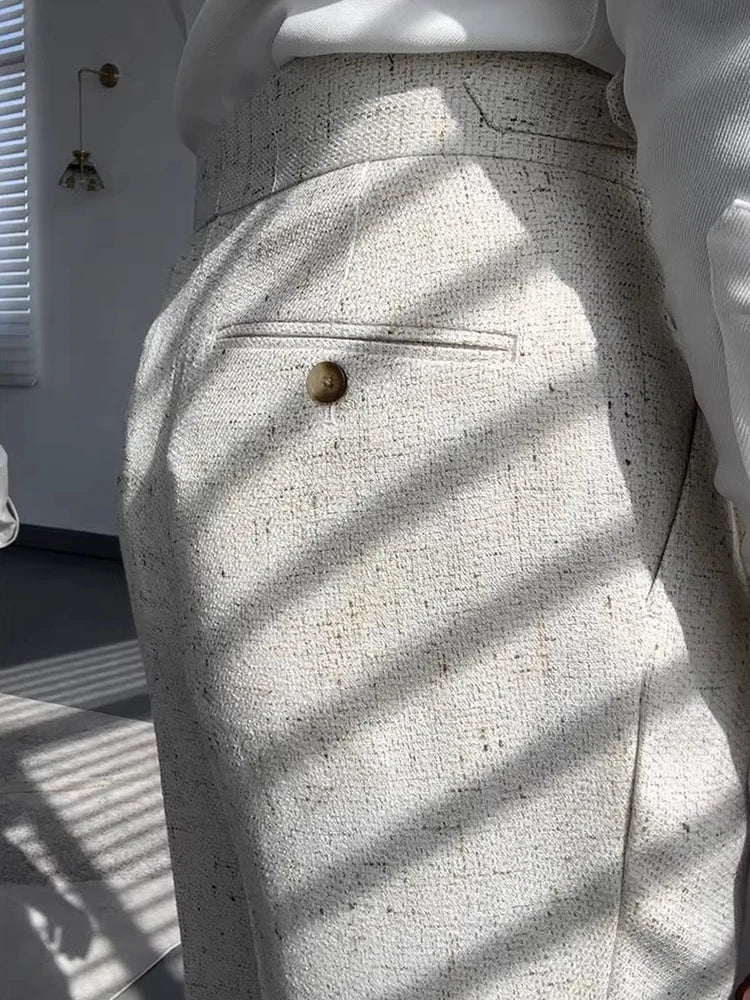 Classic Vintage Belt High Waist Trousers