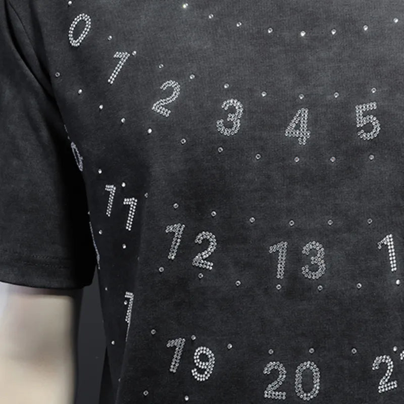 Numerical Printed O-Neck T-Shirt