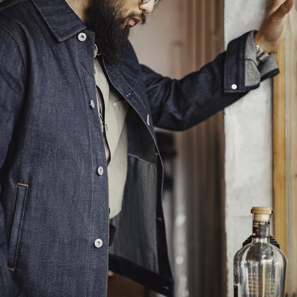 Retro Denim Long Sleeve Solid Shirt