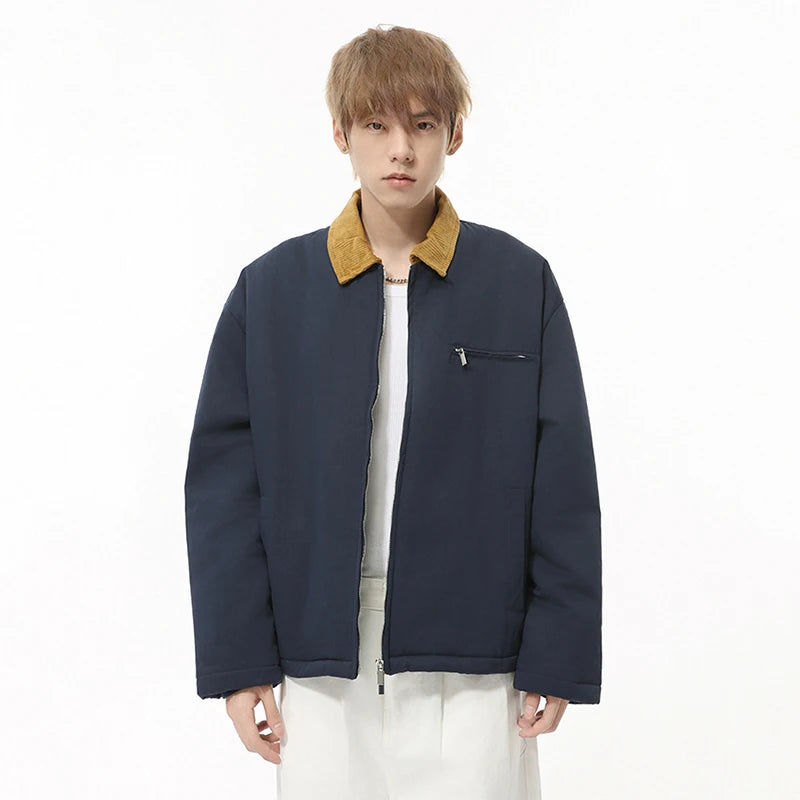 Vintage Padded Patchwork Zipper Loose Jacket