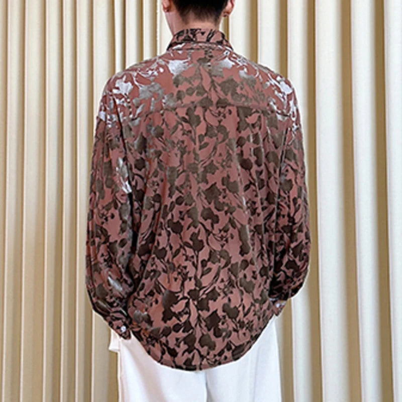 Floral Printed Turn-down Collar Shirt