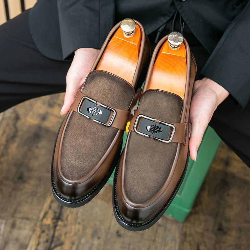 Vintage Refined Buckle Accent Loafers