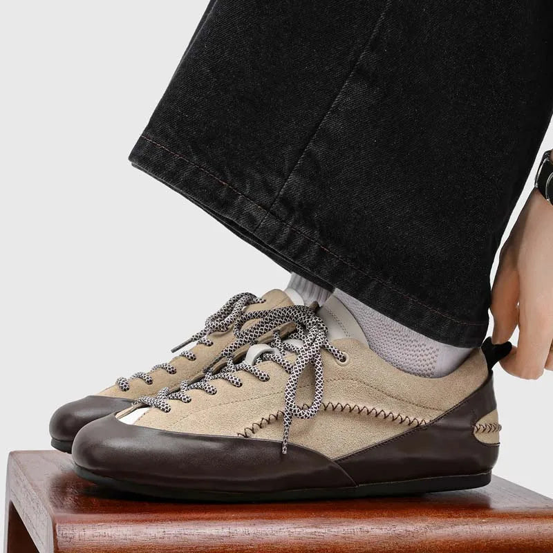 Faux Nubuck Solid Lace-Up Sneakers